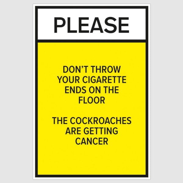 Warning Cigarette Funny Poster (12 x 18 inch)