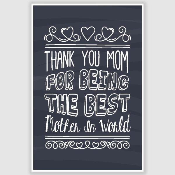 Thank You MOM - Best Mother Poster (12 x 18 inch)