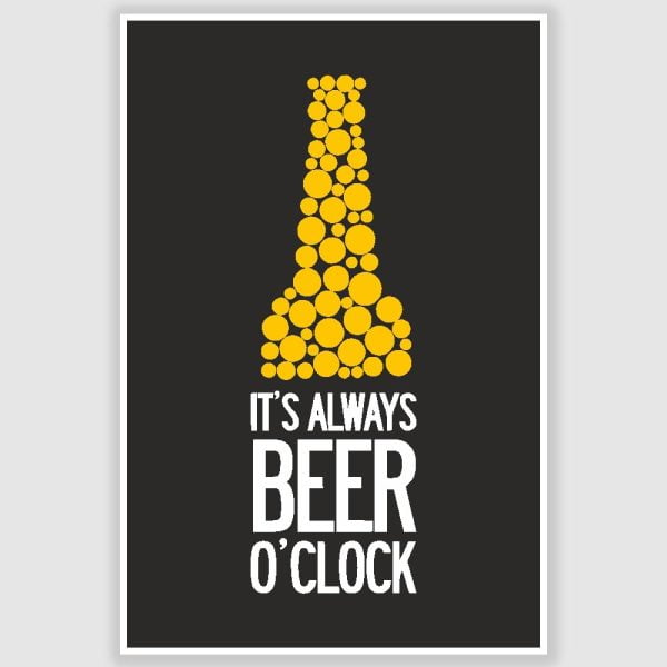 Beer OClock Poster (12 x 18 inch)