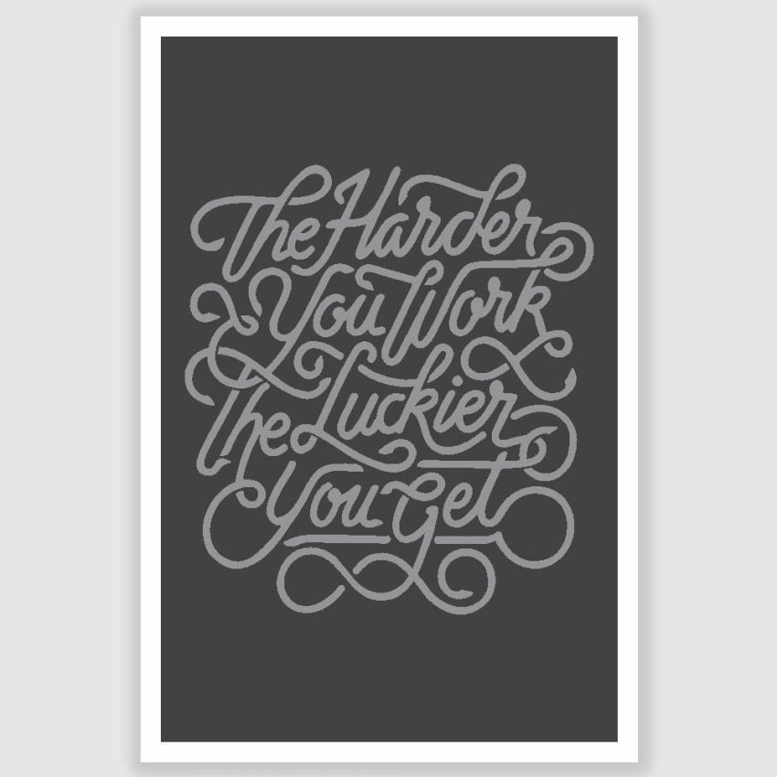 The Harder You Work Inspirational Poster (12 x 18 inch)