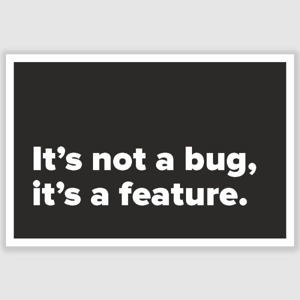 Its not a bug Funny Poster (12 x 18 inch)
