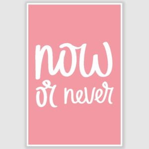 Now or Never Inspirational Poster (12 x 18 inch)