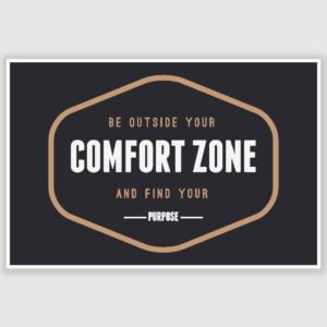 Be Outside your Comfort Zone Inspirational Poster (12 x 18 inch)