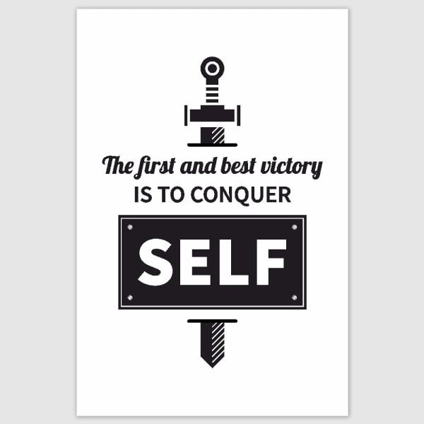 Conquer Your Self Inspirational Poster (12 x 18 inch)