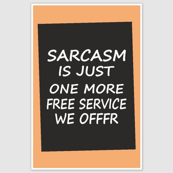 Sarcasm Funny Poster (12 x 18 inch)