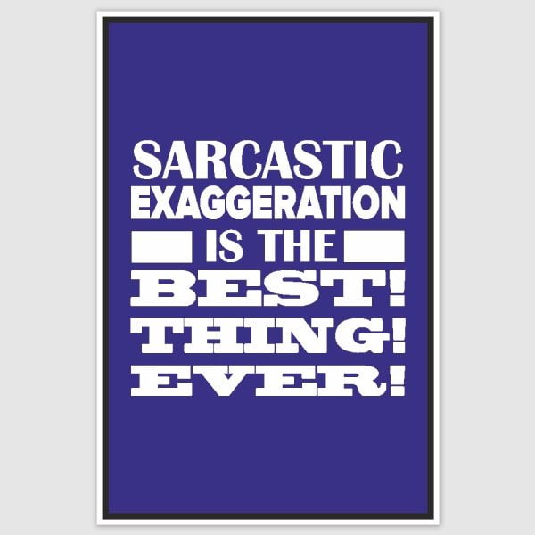 Sarcastic Exaggeration Funny Poster (12 x 18 inch)