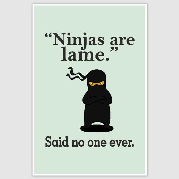 Ninjas Are Lame Poster (12 x 18 inch)