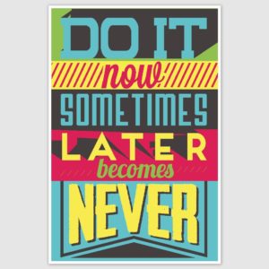Do It Now Colorful Inspirational Poster (12 x 18 inch)