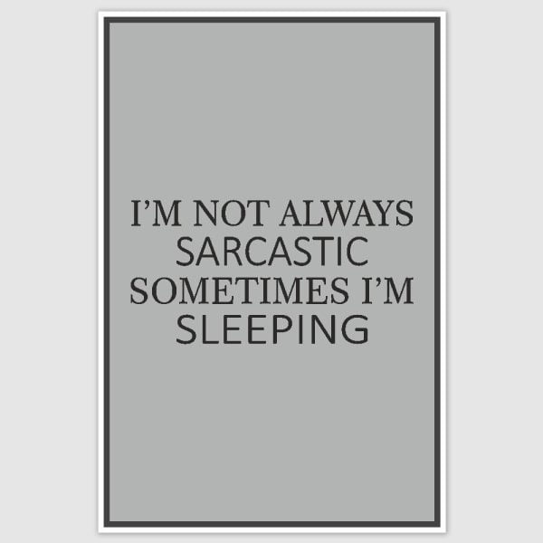 Sarcastic Funny Poster (12 x 18 inch)