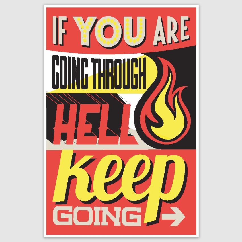 Keep Going Colorful Motivational Poster (12 x 18 inch)