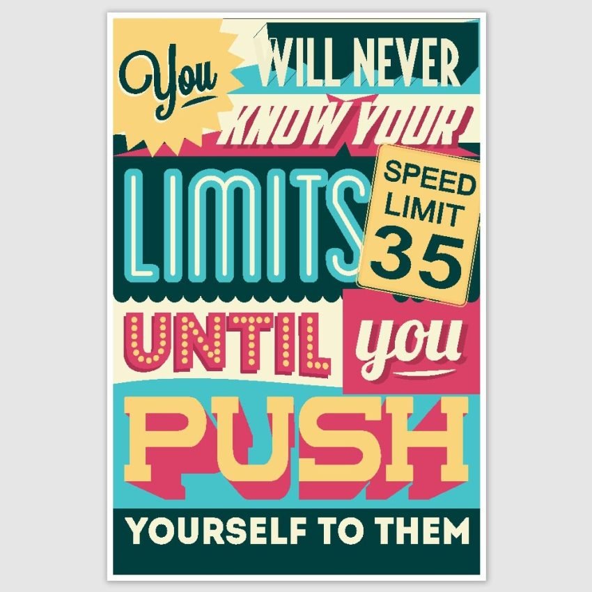 Know Your Limits Colorful Inspirational Poster (12 x 18 inch)