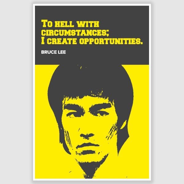 Bruce Lee - To Hell With Circumstances Inspirational Poster (12 x 18 inch)