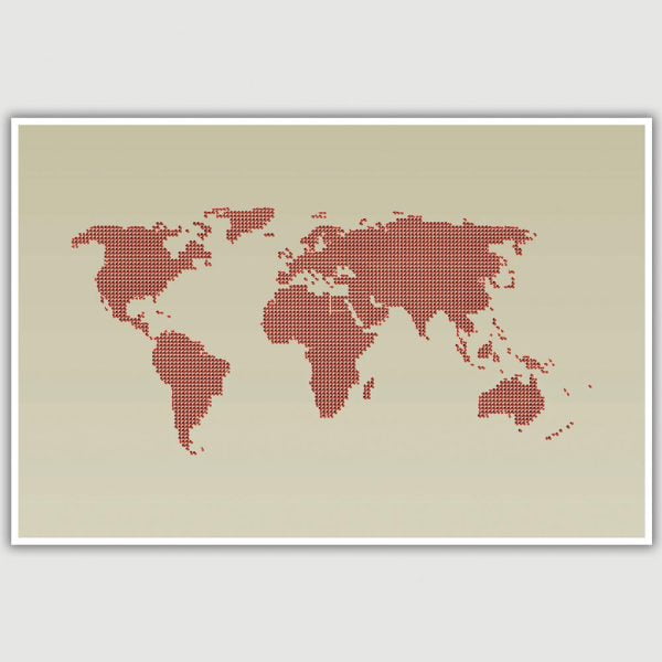 World Map Dotted Pattern Poster (12 x 18 inch)
