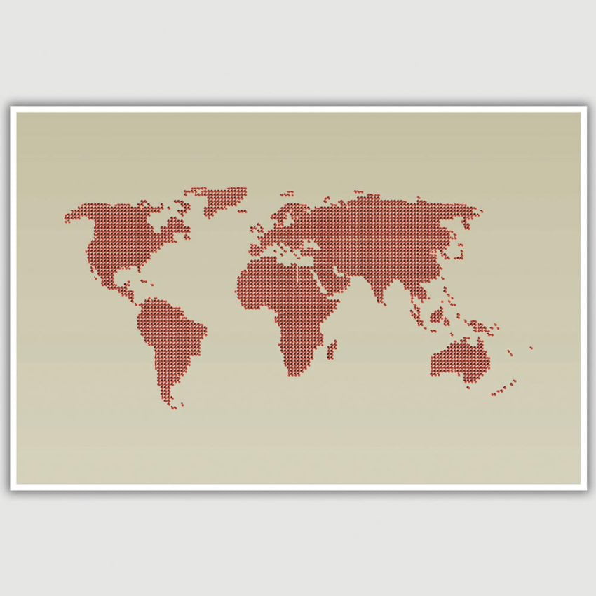 World Map Dotted Pattern Poster (12 x 18 inch)