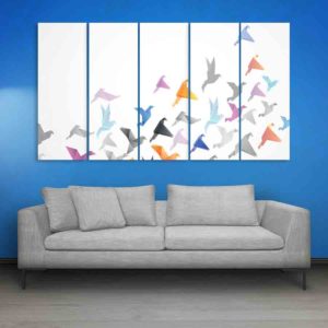 Multiple Frames Birds Abstract Wall Painting (150cm X 76cm)