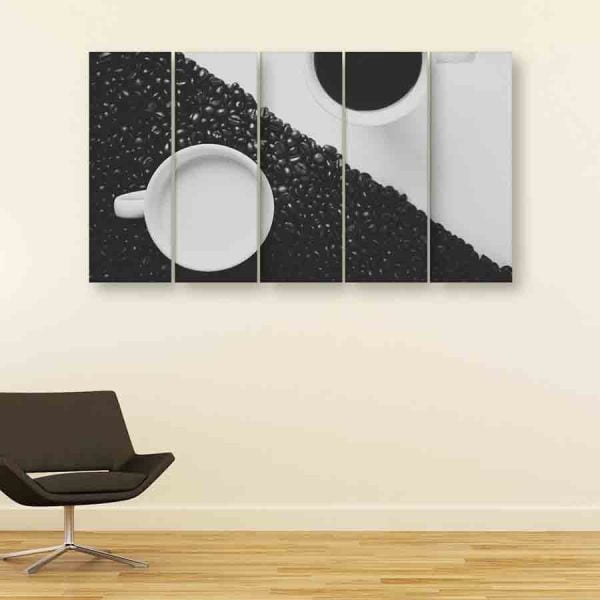 Multiple Frames Beautiful Coffee Cup Wall Painting (150cm X 76cm)