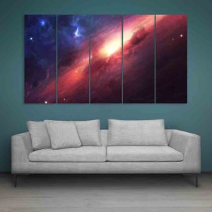 Multiple Frames Beautiful Space Universe Wall Painting (150cm X 76cm)