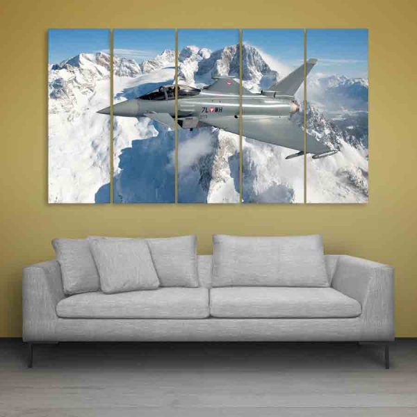 Multiple Frames Beautiful Eurofighter Wall Painting (150cm X 76cm)