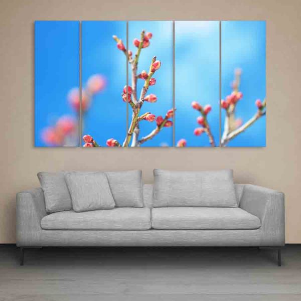 Multiple Frames Flower Buds Wall Painting (150cm X 76cm)