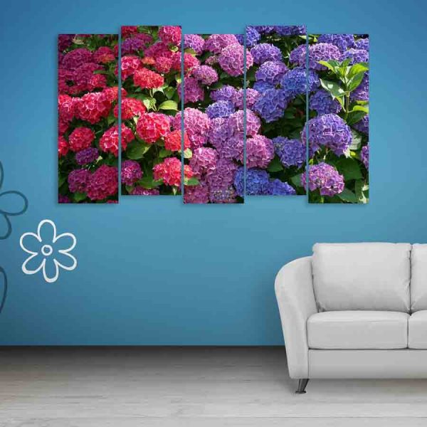 Multiple Frames Colorful Flower Wall Painting (150cm X 76cm)