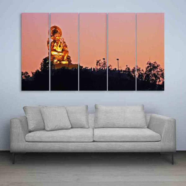 Multiple Frames Lord Ganesha Beautiful Wall Painting (150cm X 76cm)