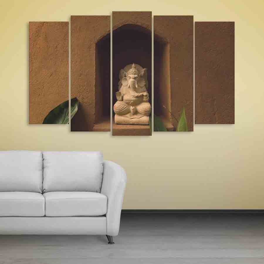 Multiple Frames Lord Ganesha Beautiful Wall Painting 150cm X 76cm
