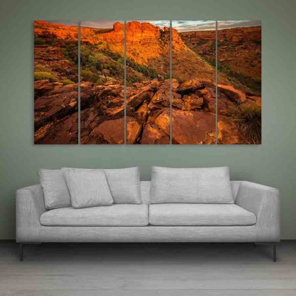 Multiple Frames Beautiful Hills Station Wall Painting (150cm X 76cm)