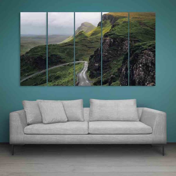 Multiple Frames Mountain Road Wall Painting (150cm X 76cm)