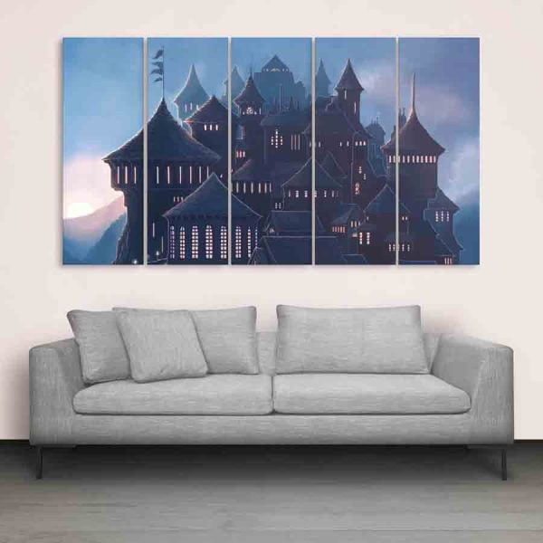 Multiple Frames Beautiful Hogwarts Wall Painting (150cm X 76cm)