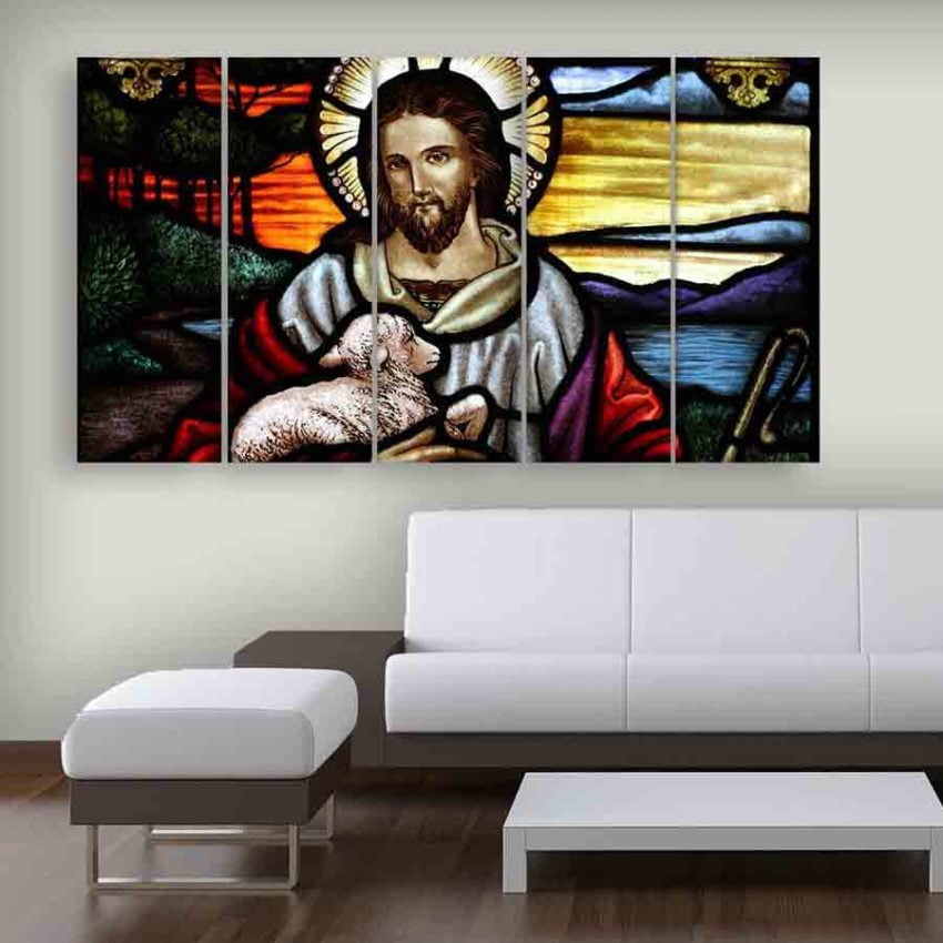 Multiple Frames Jesus Beautiful Wall Painting (150cm X 76cm)