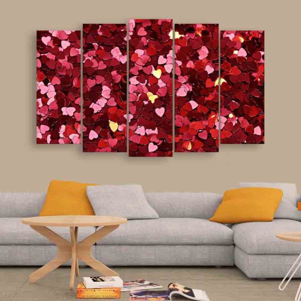 Multiple Frames Beautiful Heart Wall Painting (150cm X 76cm)