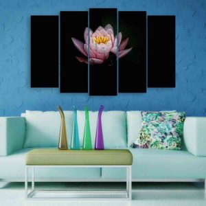 Multiple Frames Lotus Flower Wall Painting (150cm X 76cm)