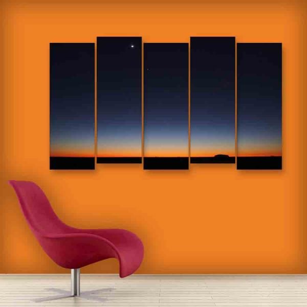 Multiple Frames Beautiful Night Sky Wall Painting (150cm X 76cm)