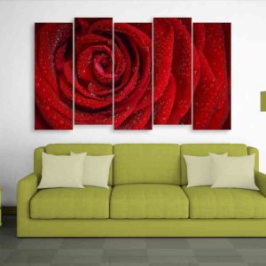 Multiple Frames Beautiful Red Rose Wall Painting (150cm X 76cm)