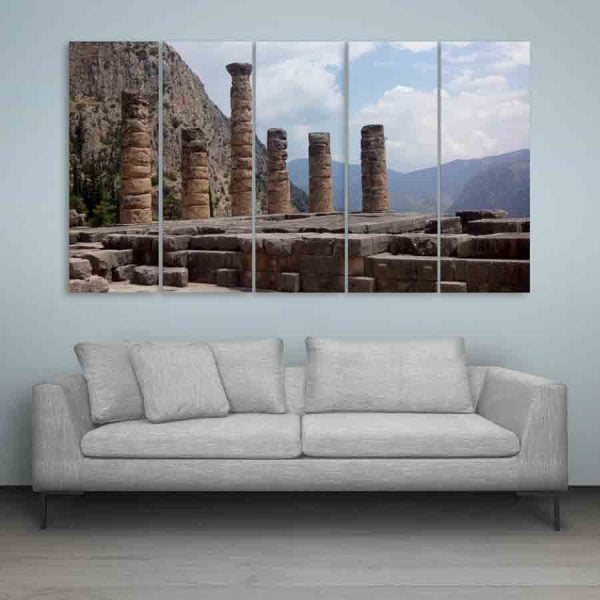 Multiple Frames Beautiful Ancient Ruins Wall Painting (150cm X 76cm)
