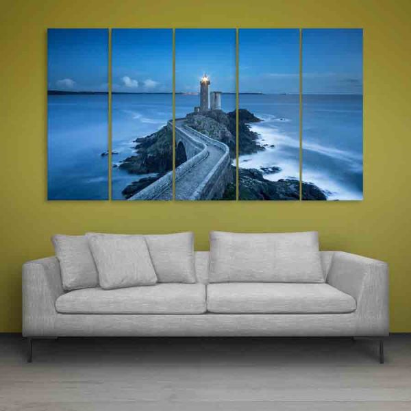 Multiple Frames Beautiful Lighthouse Wall Painting (150cm X 76cm)
