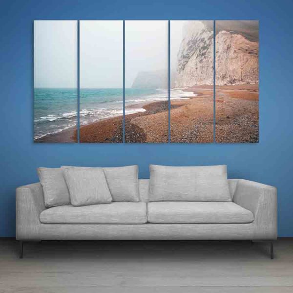 Multiple Frames Beautiful Sea Shore Wall Painting (150cm X 76cm)