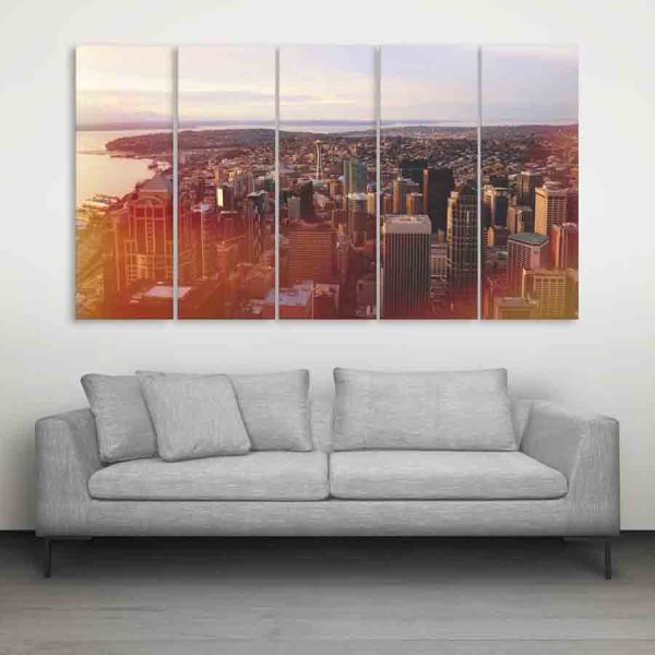 Multiple Frames Beautiful Stormy Sea Wall Painting (150cm X 76cm)
