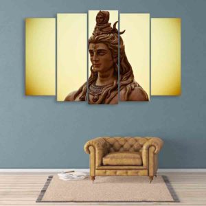 Multiple Frames Lord Shiva Wall Painting (150cm X 76cm)