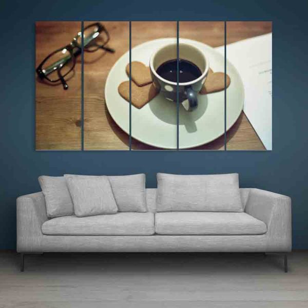 Multiple Frames Tea Cup Wall Painting (150cm X 76cm)