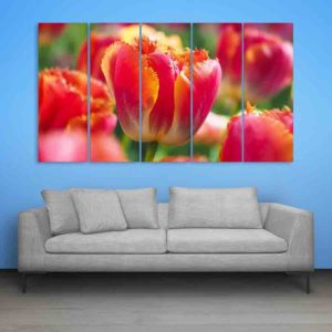 Multiple Frames Tulip Flower Wall Painting (150cm X 76cm)