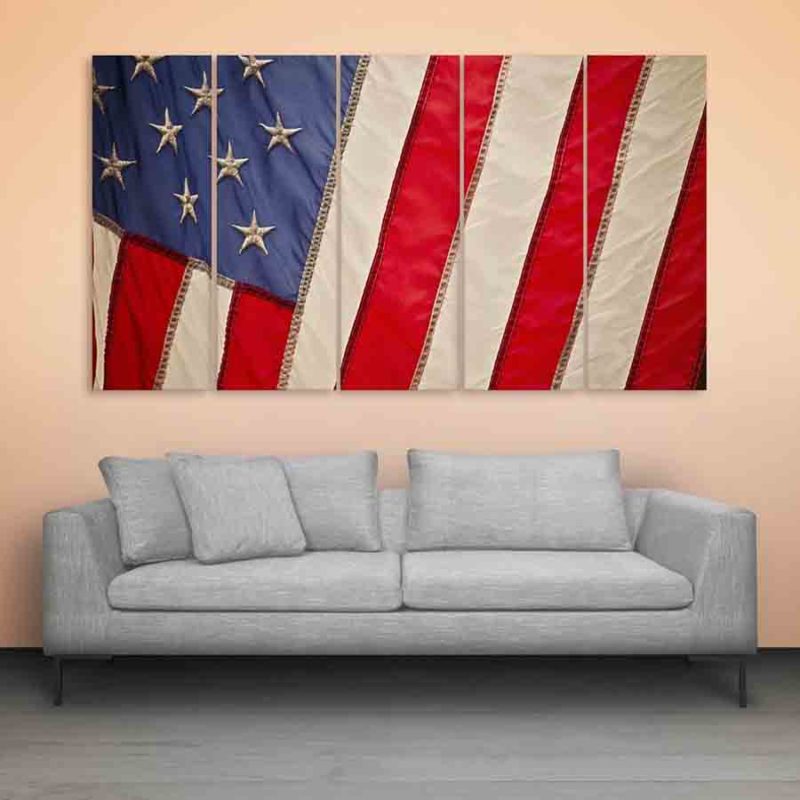 Multiple Frames USA Flag Wall Painting (150cm X 76cm)