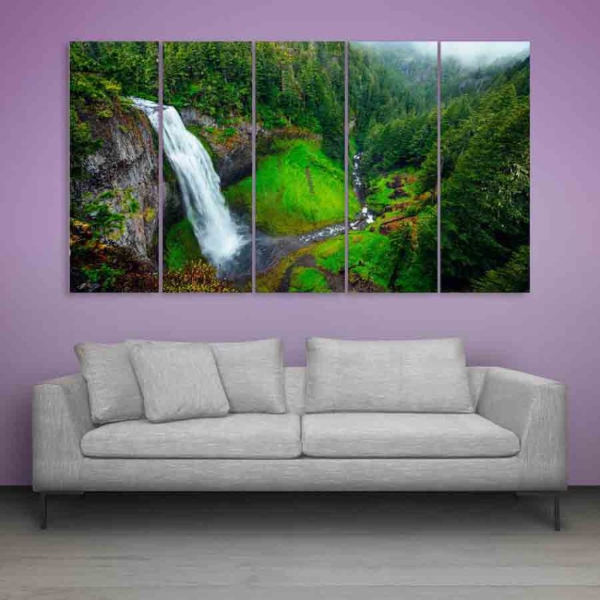 Multiple Frames Water Fountain Wall Painting (150cm X 76cm)