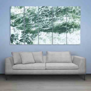 Multiple Frames Beautiful Water Waves Wall Painting (150cm X 76cm)