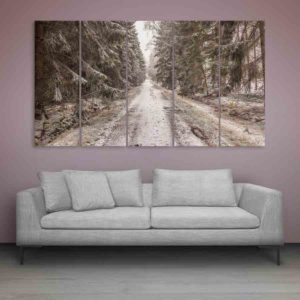 Multiple Frames Beautiful Snow Winter Wall Painting (150cm X 76cm)