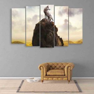 Multiple Frames Beautiful Wolf Wall Painting (150cm X 76cm)