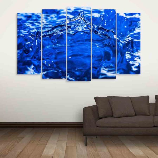 Multiple Frames Blue Water Wall Painting (150cm X 76cm)