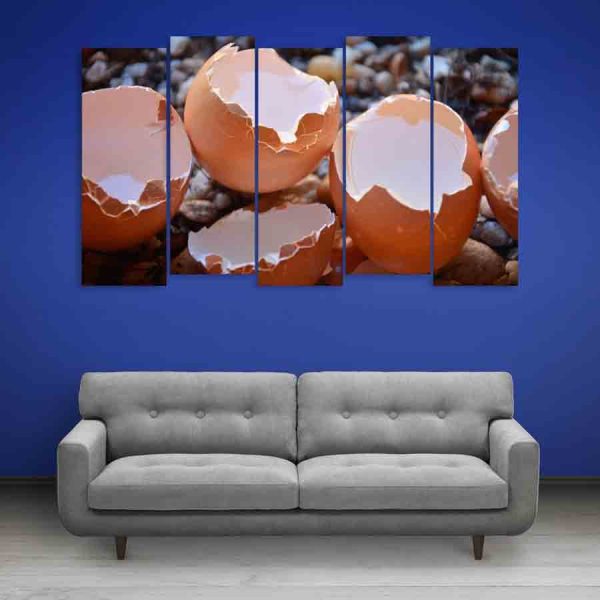 Multiple Frames Broken Eggs Wall Painting (150cm X 76cm)