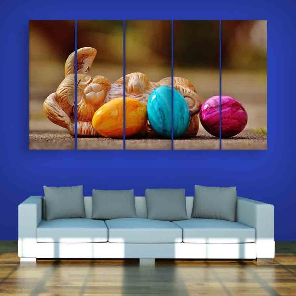 Multiple Frames Colorful Pebbles Wall Painting (150cm X 76cm)