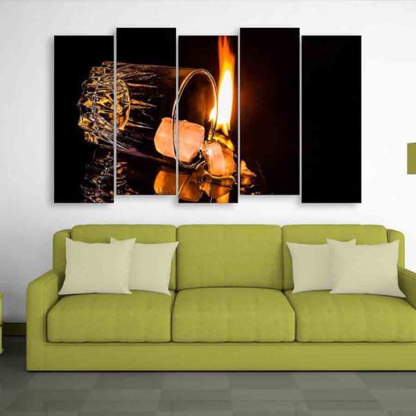 Multiple Frames Fire Wall Painting (150cm X 76cm)